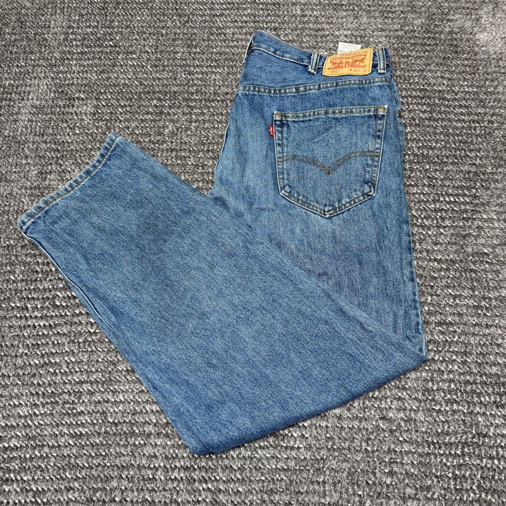 Levi's Mens 550 Light‎ Wash Jeans W40 L32 Relaxed Fit Tapered Leg Denim